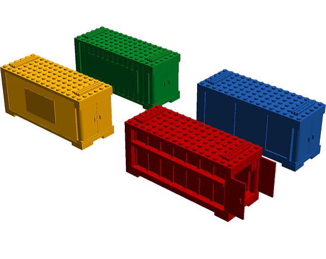 Construction site with containers