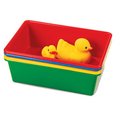 Colorful plastic tubs